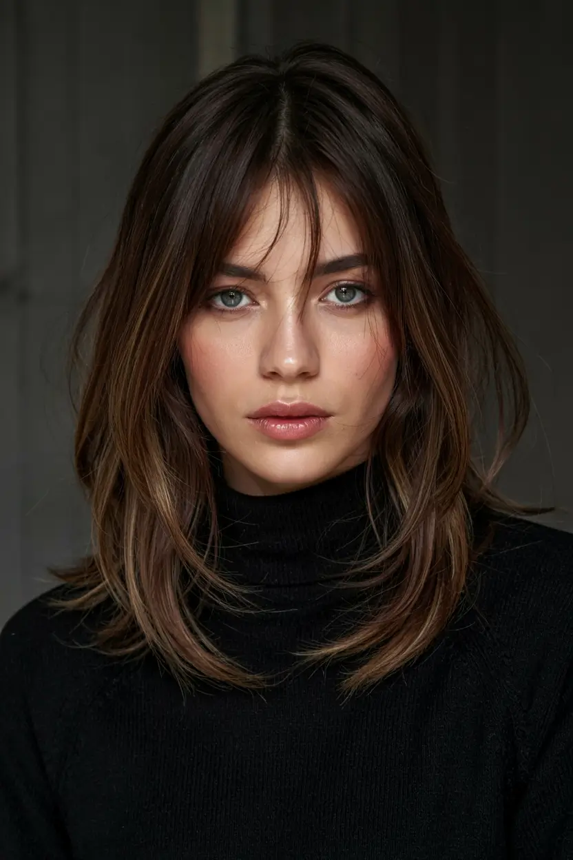 haircut ideas 2026 Mid-Length Layers with a Retro Flip