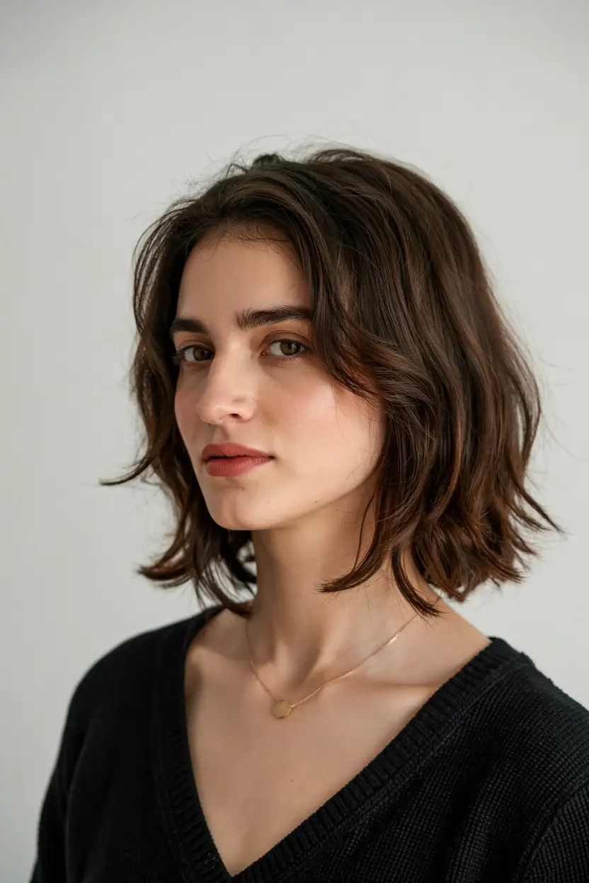 haircut ideas 2026 Messy Mid-Length Cut with Fluffy Texture
