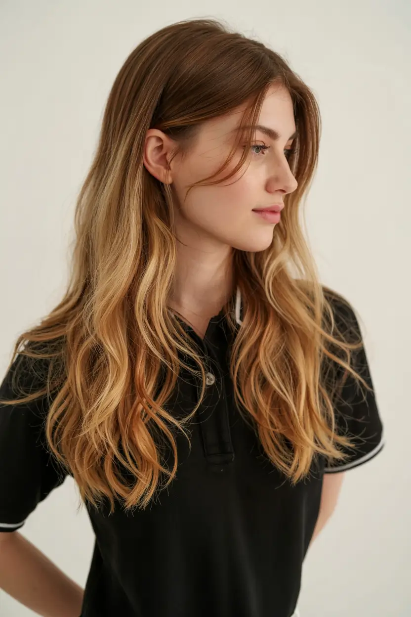 haircuts for long hair ideas 2026 Blonde Balayage with Casual Summer Waves