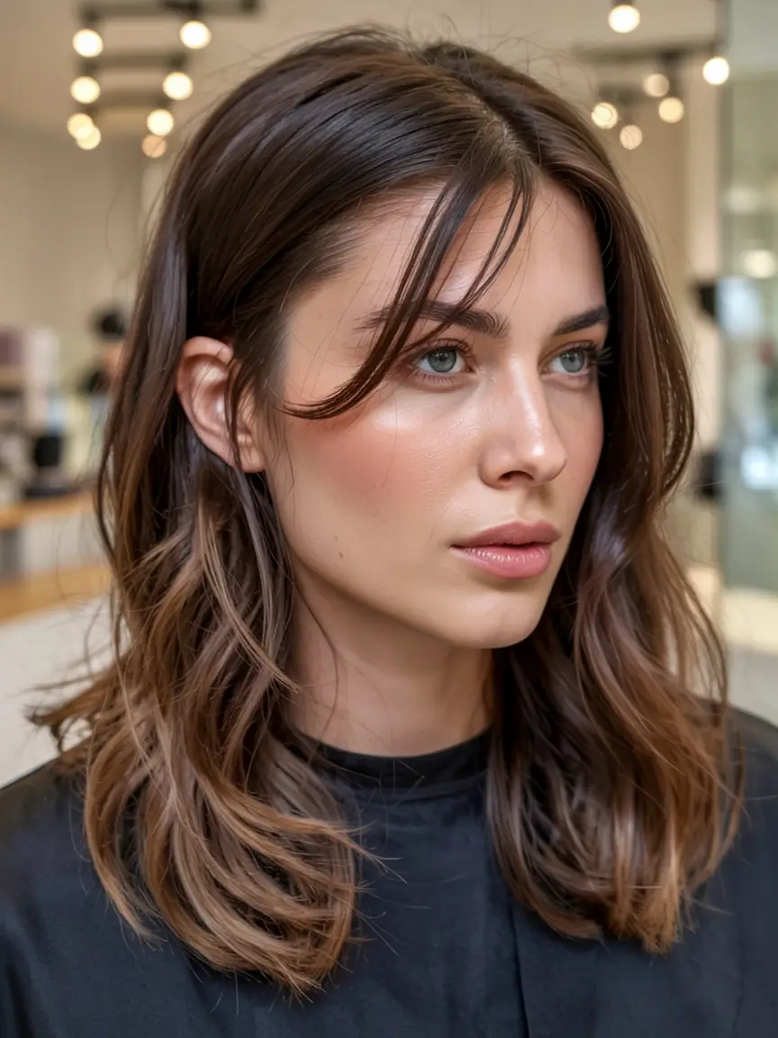 haircuts for medium hair 2026 Center Part Layers with Soft Volume Flow