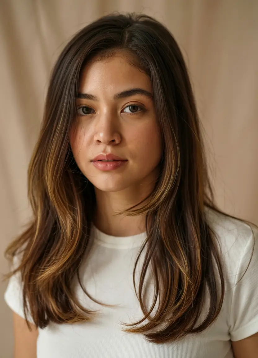 haircuts for medium hair 2026 Sun-Kissed Ribbon Highlights