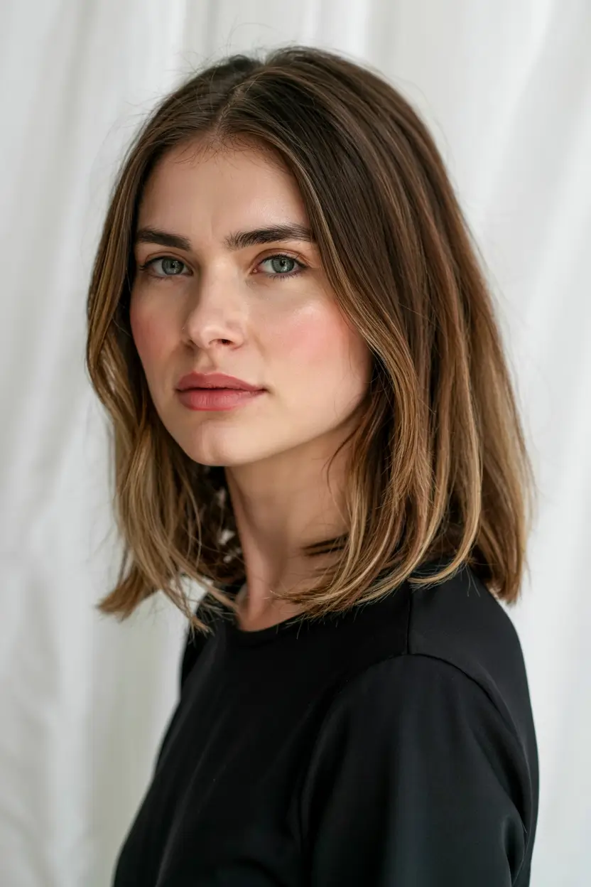 haircuts for medium hair 2026 The Modern Blunt Cut with Soft Contour