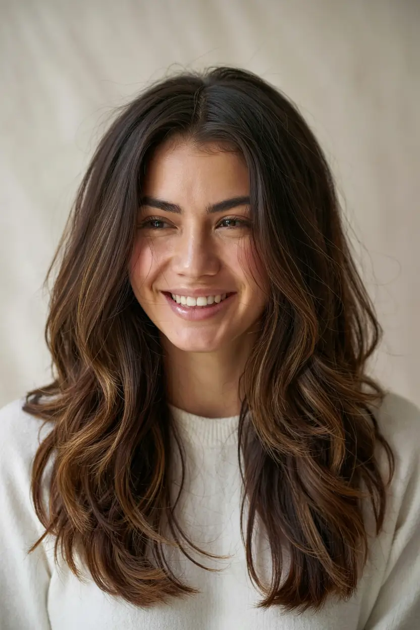 haircuts for medium hair 2026 Caramel Balayage with Tousled Volume