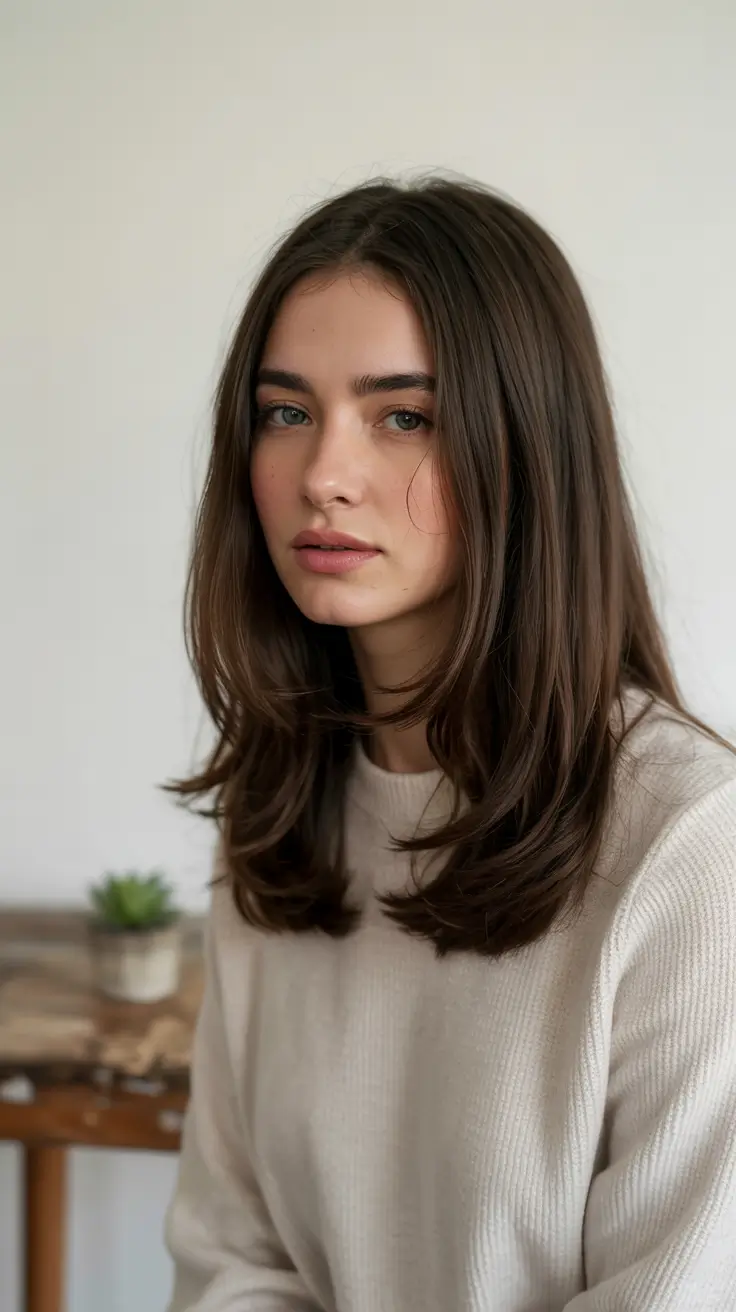 haircuts for medium hair 2026 Straight Silhouette with Soft Internal Layers