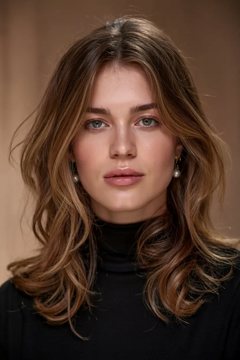 haircuts for thin fine hair 2026 Face-Framing Layers with Glossy Caramel Waves