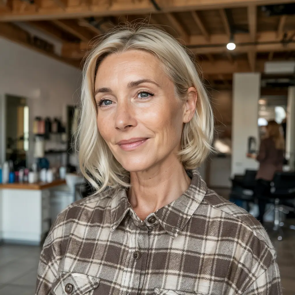 haircuts for thin fine hair 2026 Soft Platinum Bob with Volume at the Crown