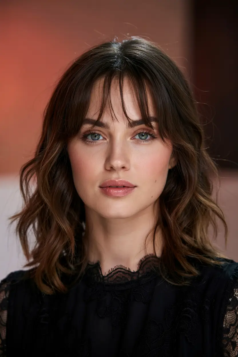 haircuts for thin fine hair 2026 Shoulder-Grazing Cut with Wispy Bottleneck Fringe
