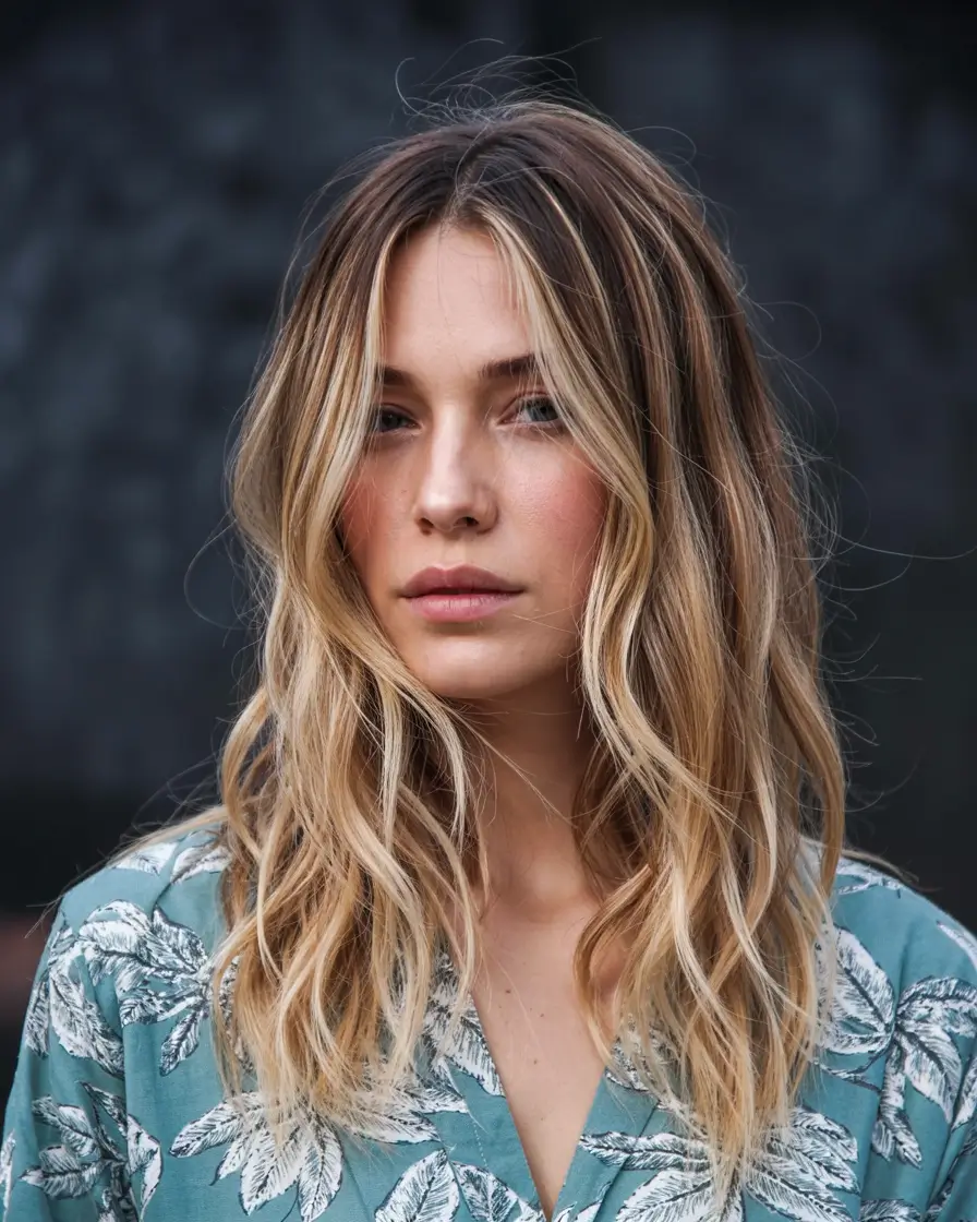 haircuts for thin fine hair 2026 Sunlight Layers with Natural Blonde Balayage