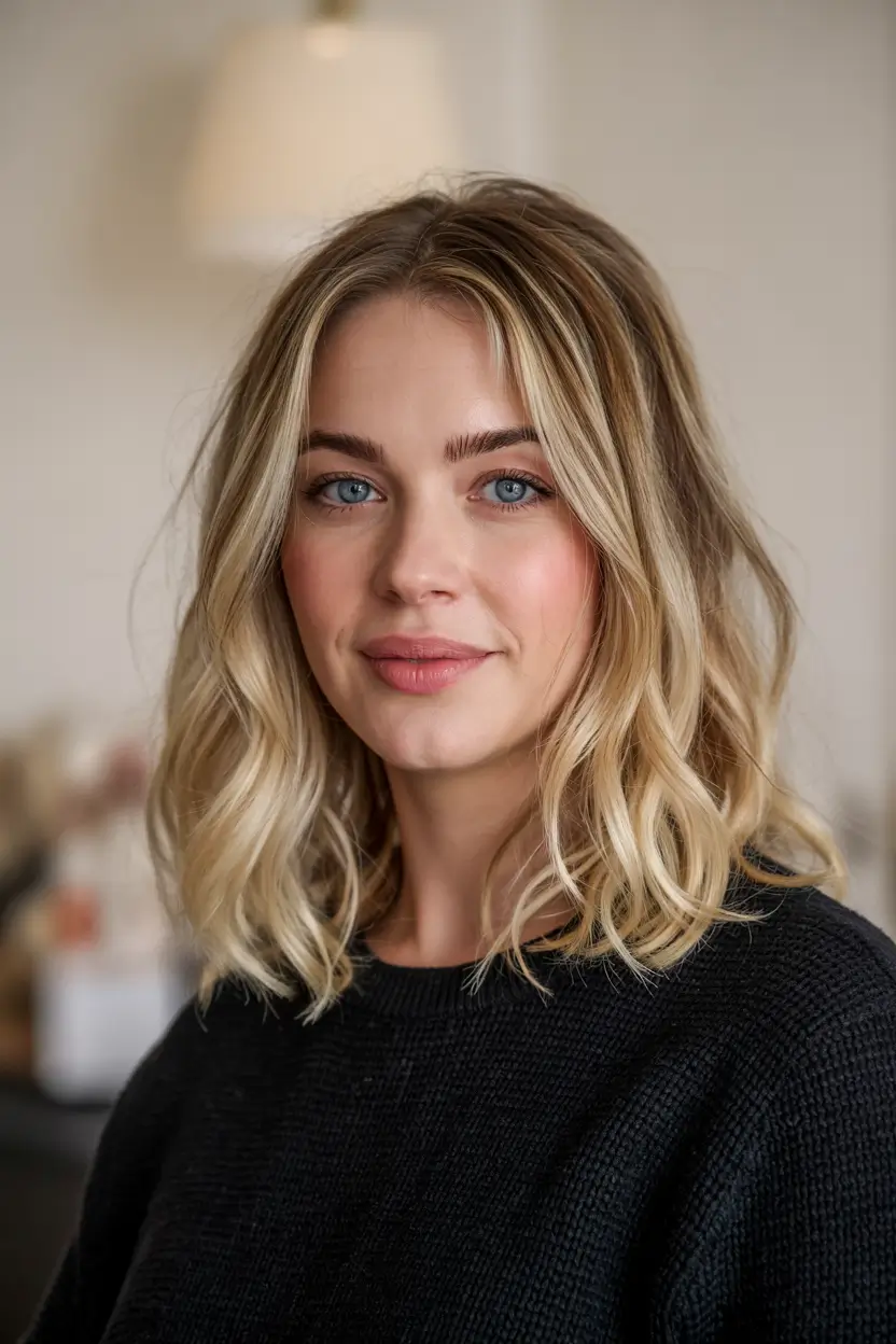 haircuts for thin fine hair 2026 Warm Beige Lob with Defined Ends