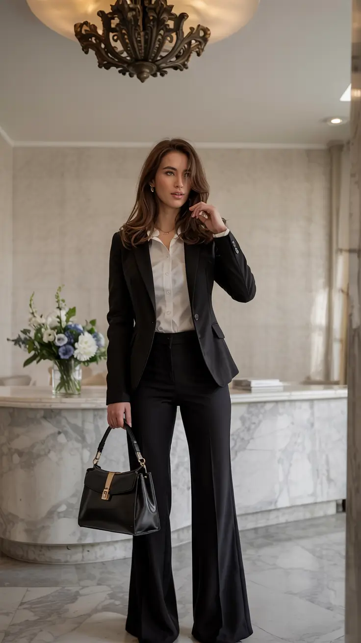 modern business casual outfits for women 2026 The Power of a Perfect Black Suit