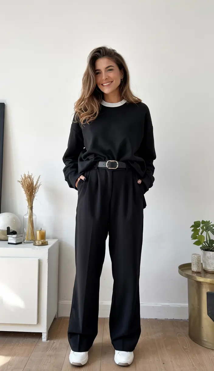 modern business casual outfits for women 2026 Monochrome Minimalism Done Right