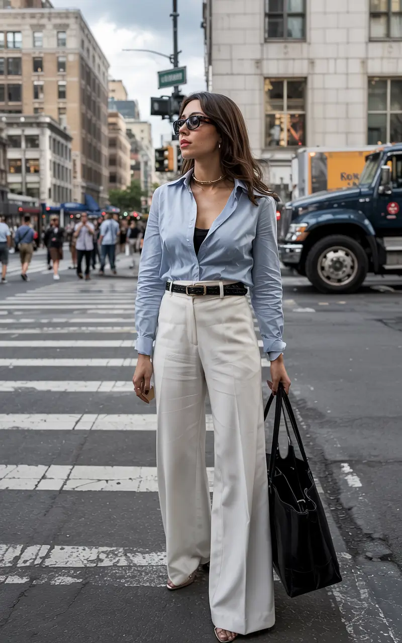 Modern outfits for women ideas 2026 City Sharpness With Light Neutrals