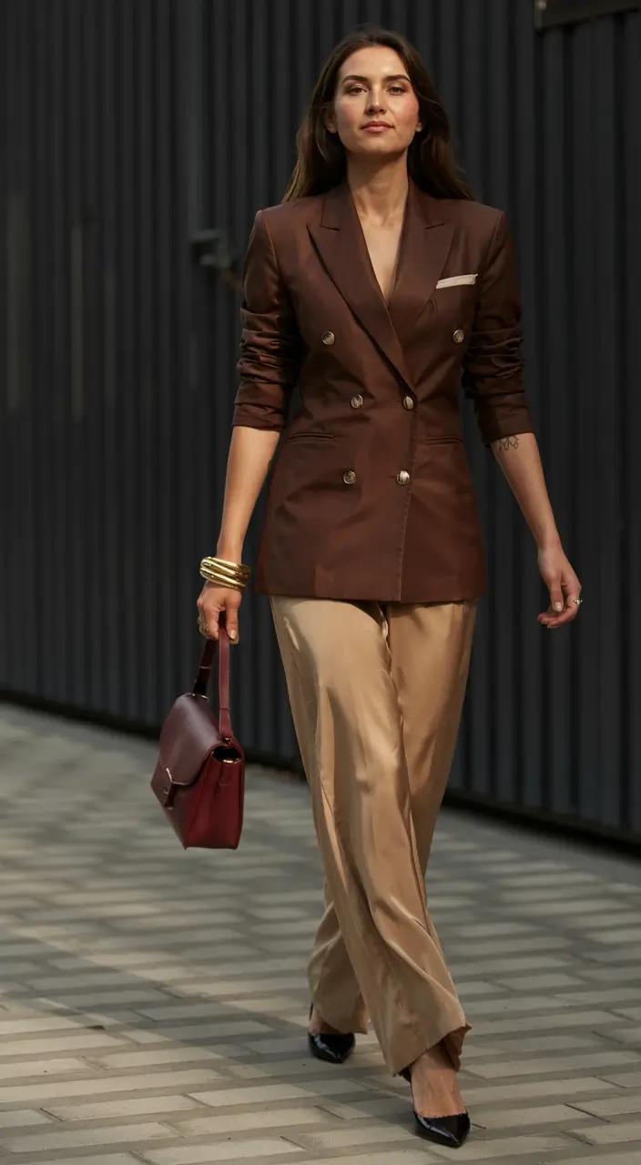 Modern outfits for women ideas 2026 Warm Tones With Confident Structure