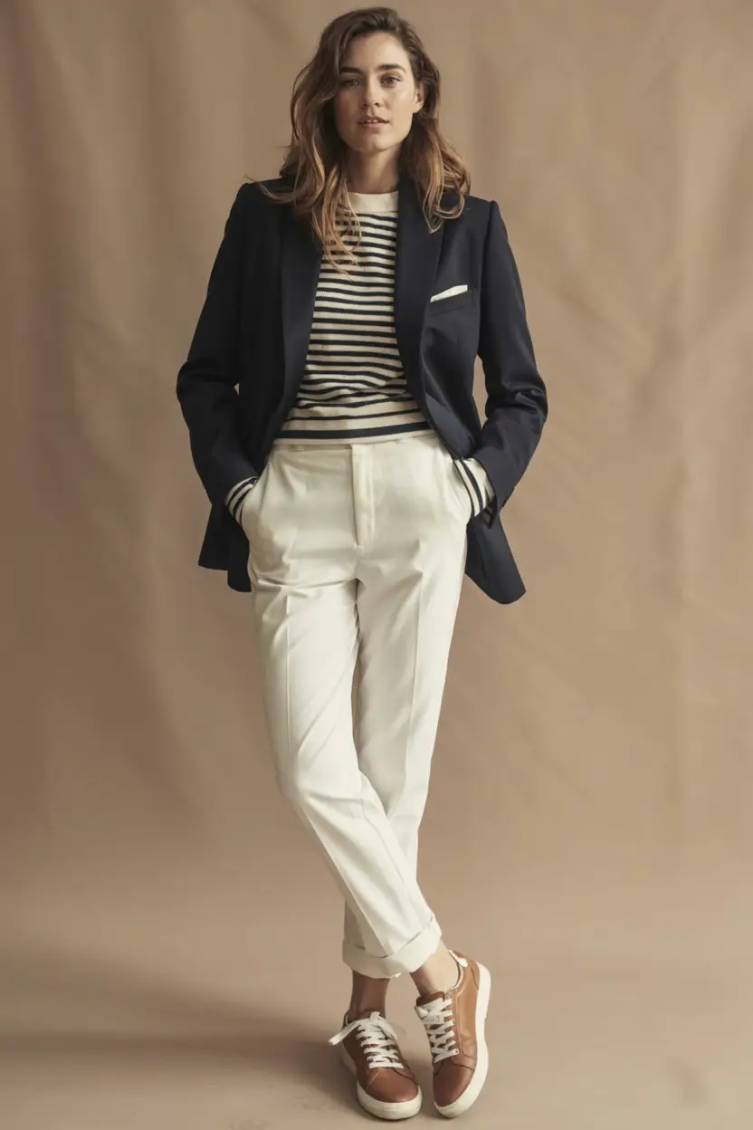 mom outfit ideas 2026 Striped Classics With a Modern Twist