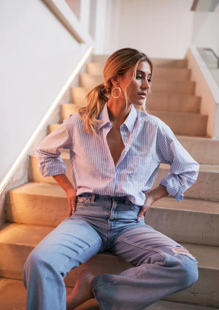 mom outfit ideas 2026 Timeless Stripes With Relaxed Denim