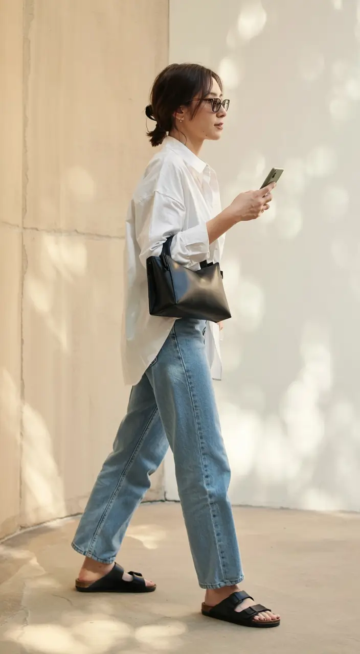 mom outfit ideas 2026 + Clean Lines and Light Denim for Warm-Weather Ease