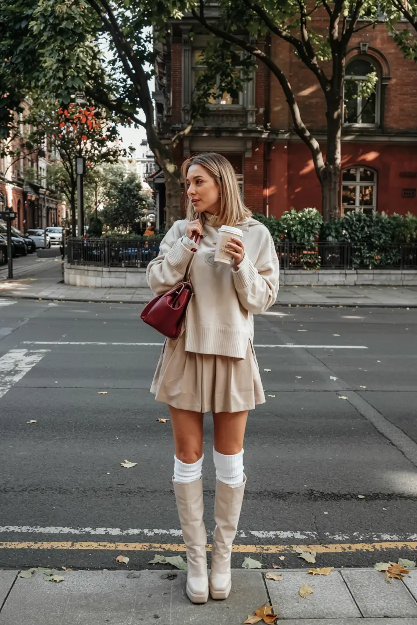 new cute outfit trends 2026 Soft Beige and Cozy Energy