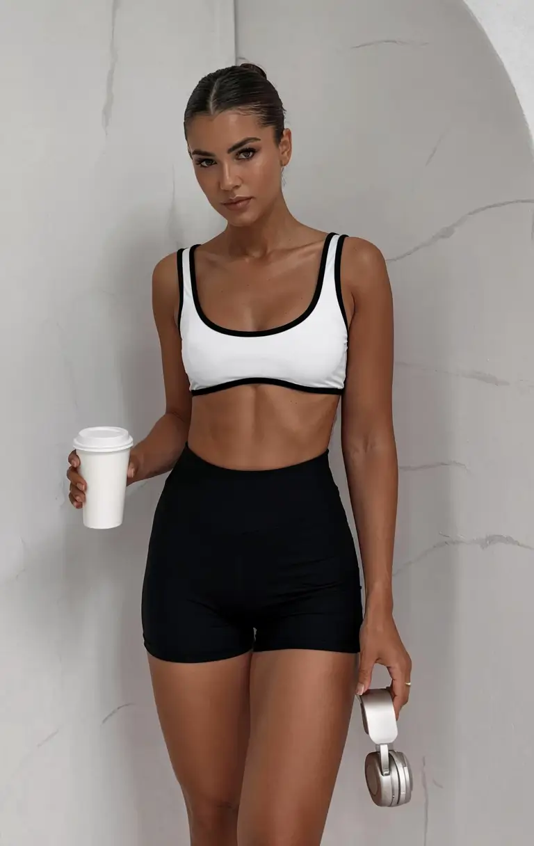 New gym fashion trends 2026 Modern Monochrome Sculpt