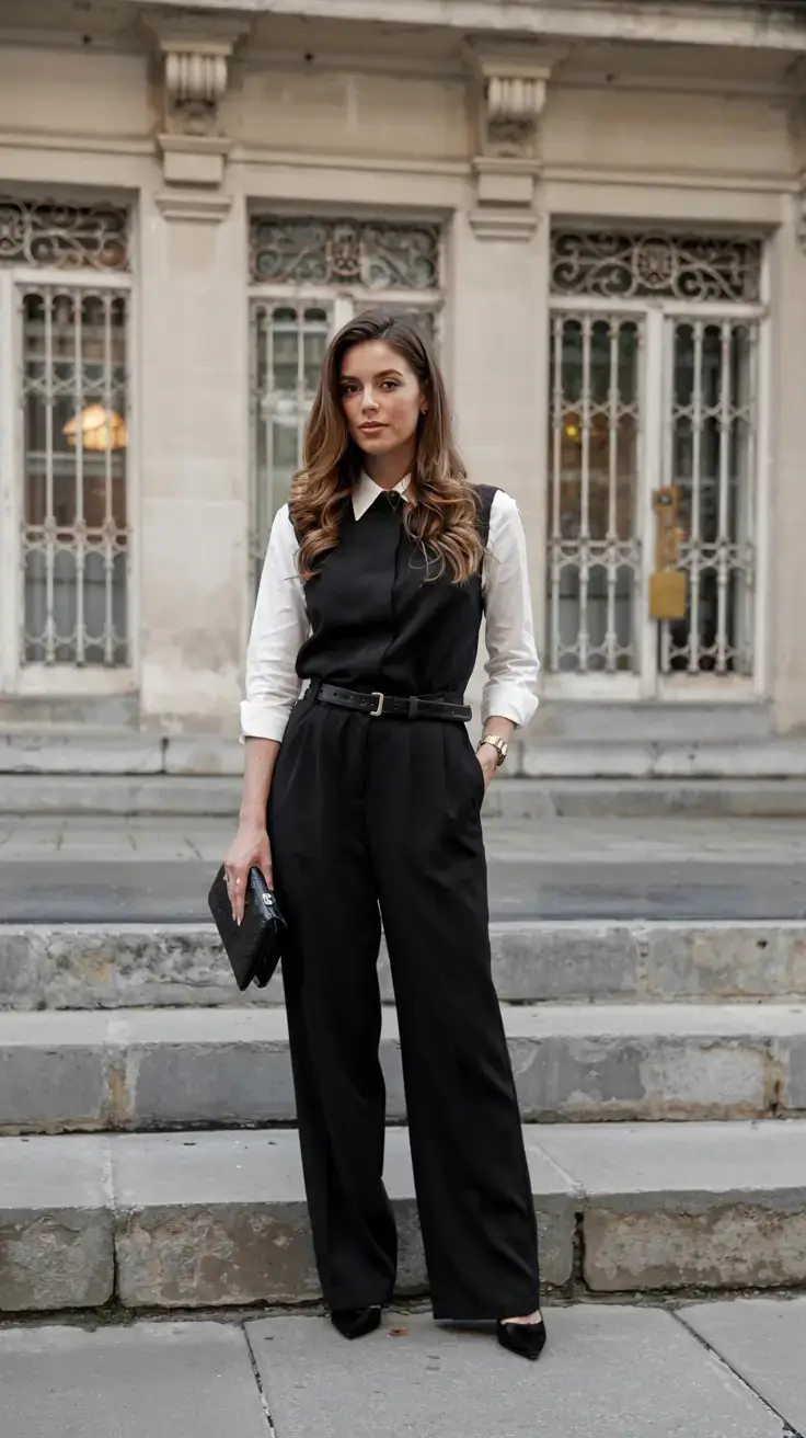 old money outfits for women 2026 Layered Sophistication in Black and White