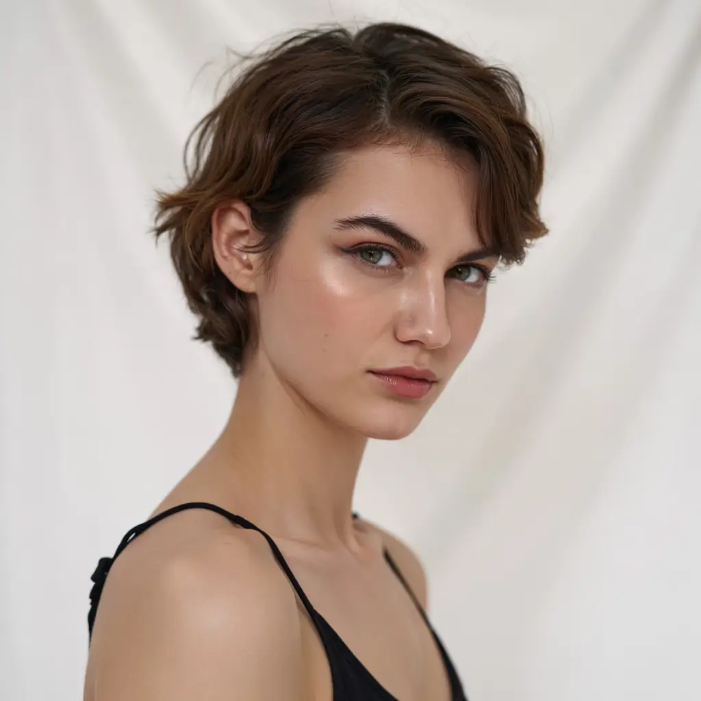 pixie haircut ideas 2026 Sleek S-Curve Contour Pixie