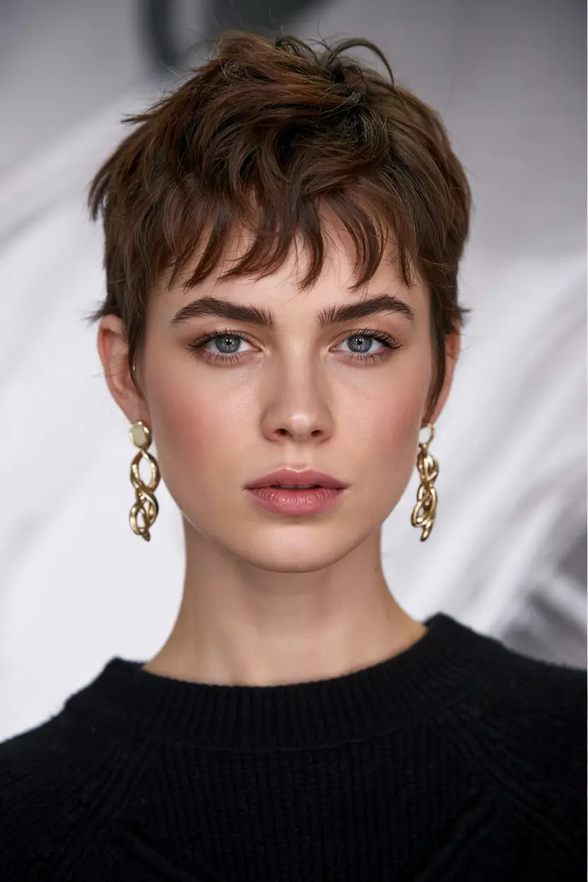 pixie haircut ideas 2026 Modern Micro Chop with Wispy Layers