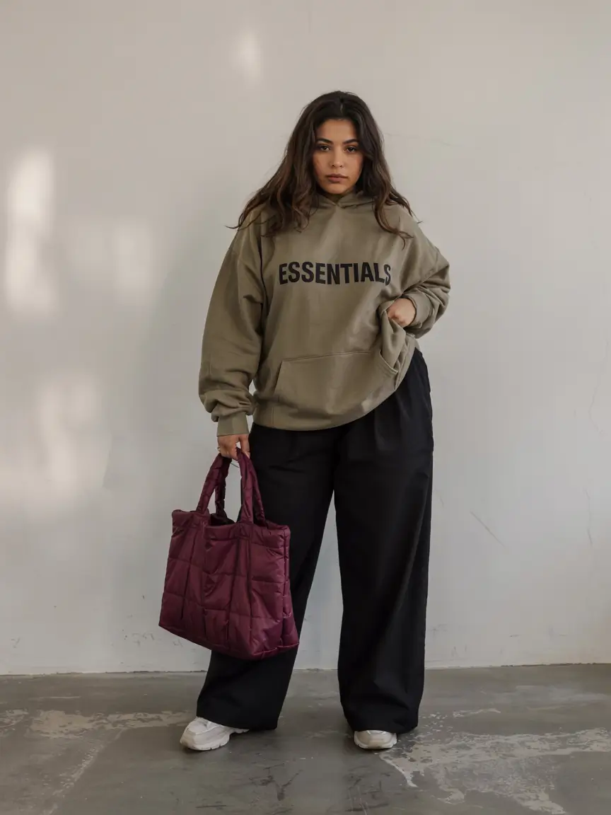 plus-size outfits for women 2026 Urban Ease with a Statement Hoodie