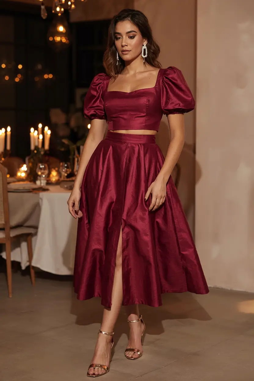 plus-size outfits for women 2026 Evening Radiance in Ruby