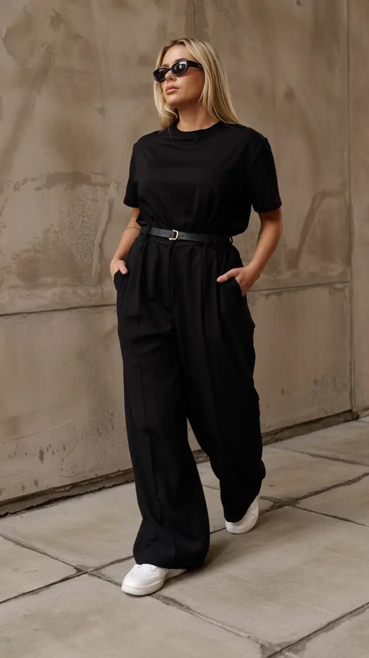 plus-size outfits for women 2026 Monochrome Minimalism