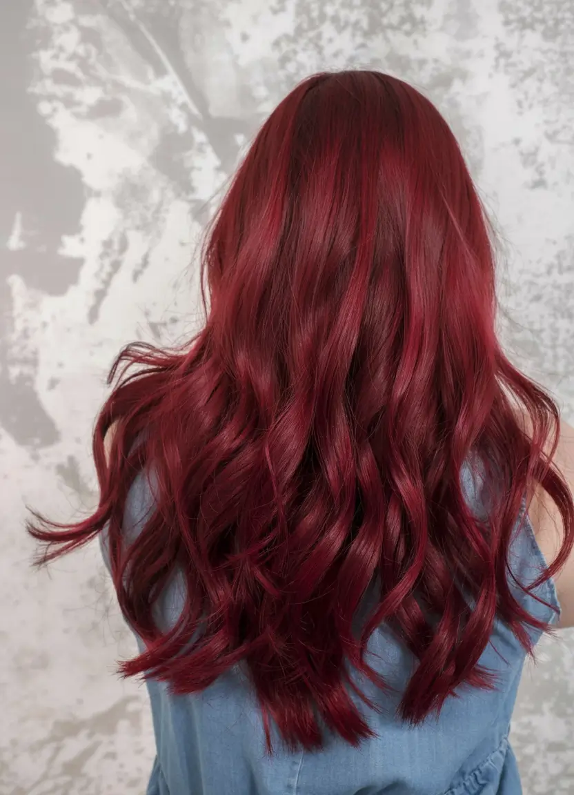 red hair colors ideas 2026 Berry Glaze Waves