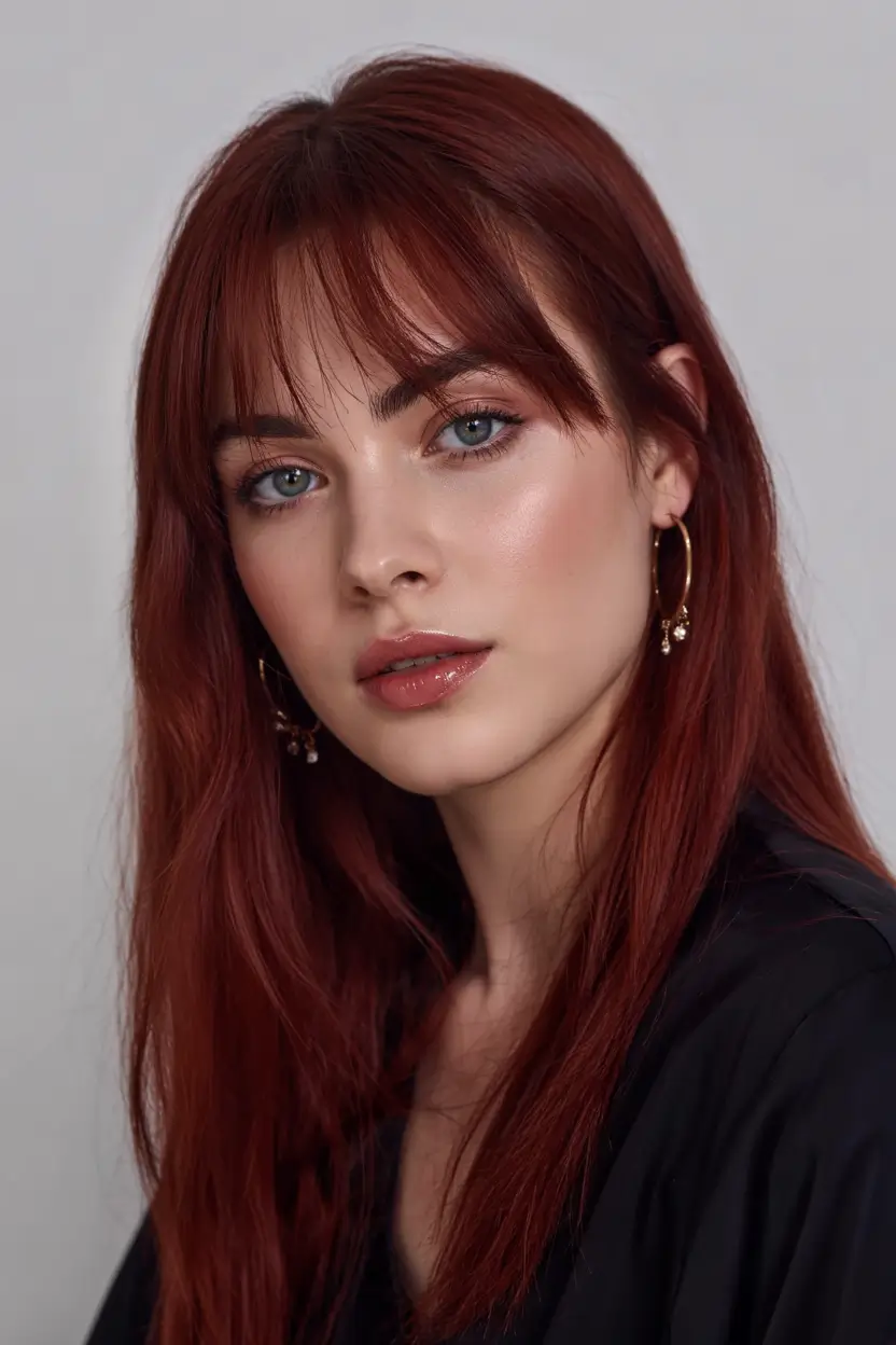 red hair colors ideas 2026 Soft Mahogany Elegance