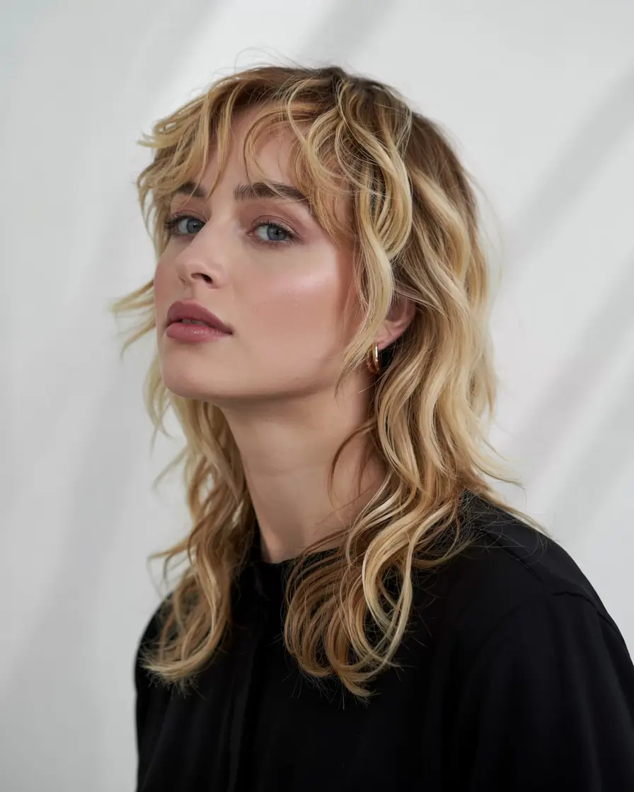 shag haircut ideas 2026 Golden Blonde Texture with Airy Movement