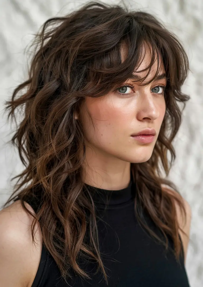 shag haircut ideas 2026 Textured Volume with Cascading Layers