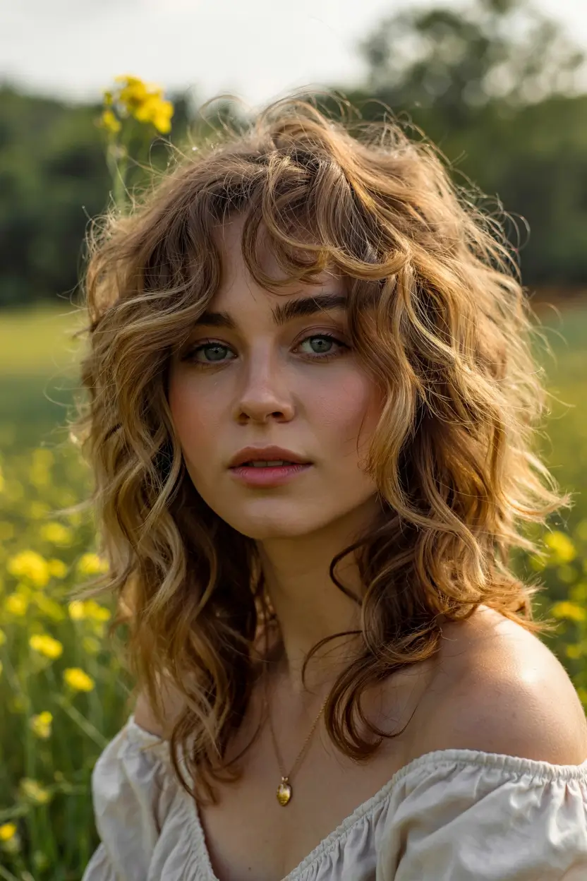 shag haircut ideas 2026 Romantic Shag with Defined Spring Curls