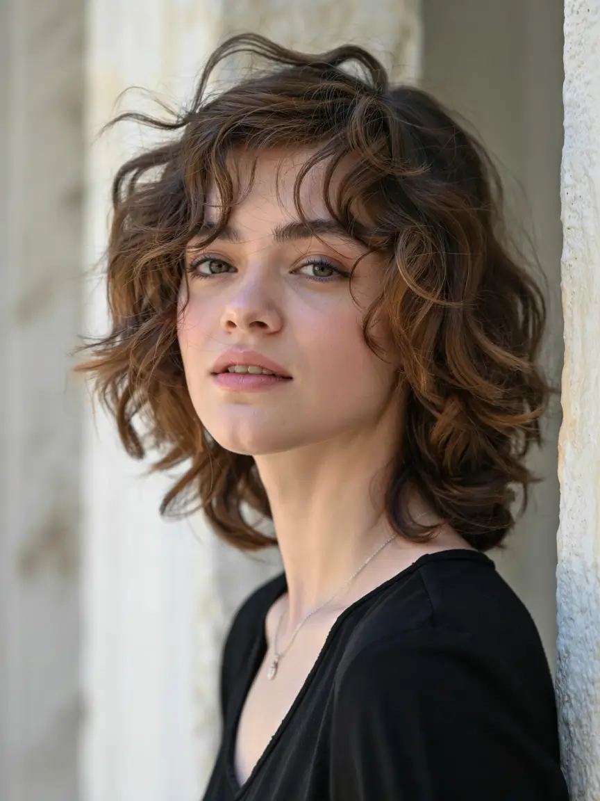 shag haircut ideas 2026 Retro-Inspired Curl Shag with Bounce
