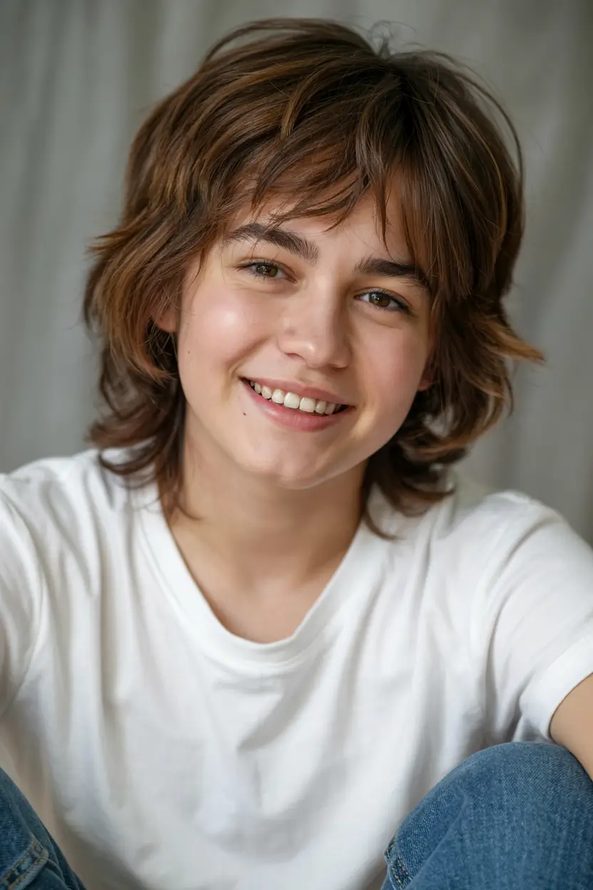 shag haircut ideas 2026 Tousled Mullet-Inspired Shag