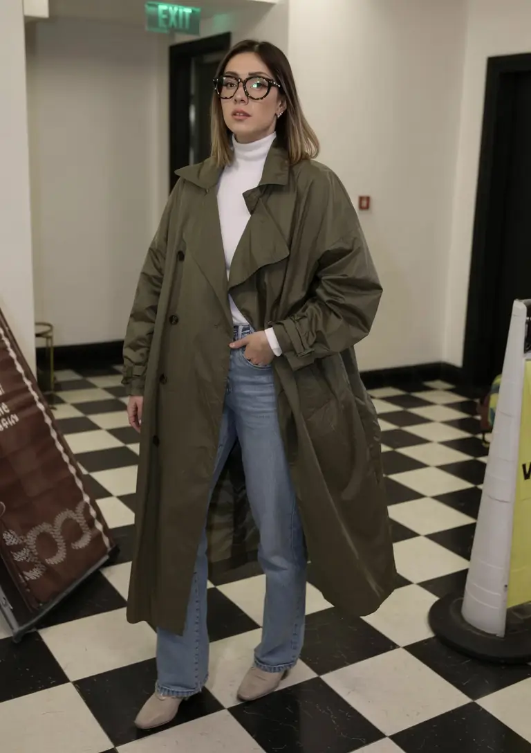 Stylish New York outfits 2026 Structured Olive Layers with a Modern Twist