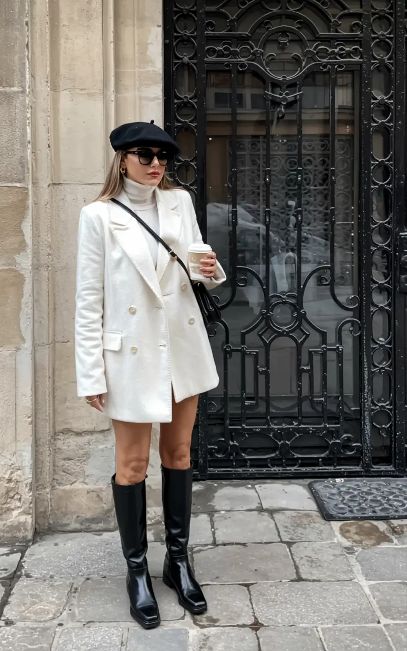 Stylish New York outfits 2026 Winter Whites with a Parisian Edge
