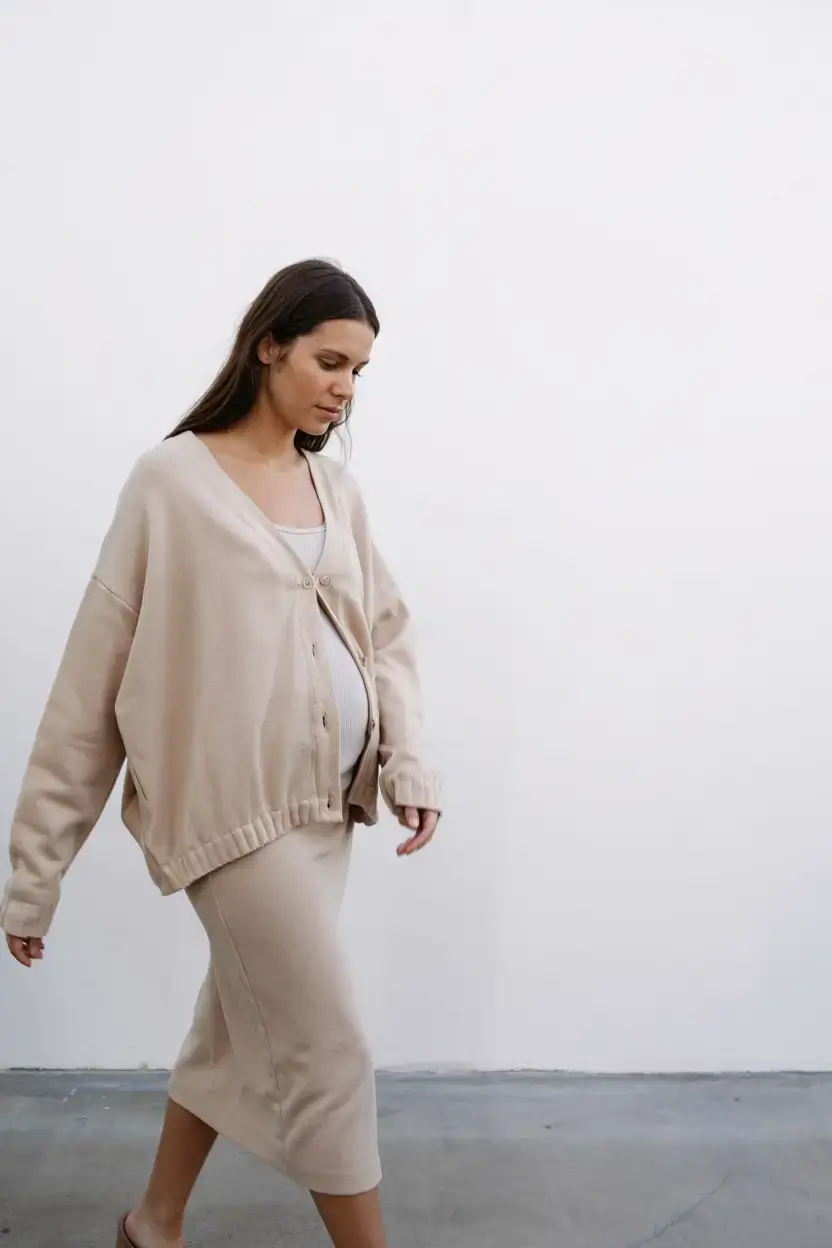 Stylish pregnancy outfits 2026 Soft Knit Serenity