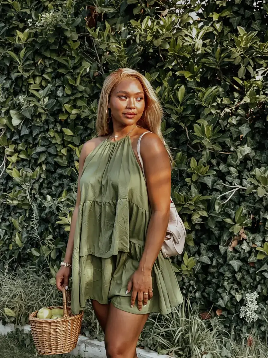 summer outfits for Black women 2026 Green Whispers of Summer