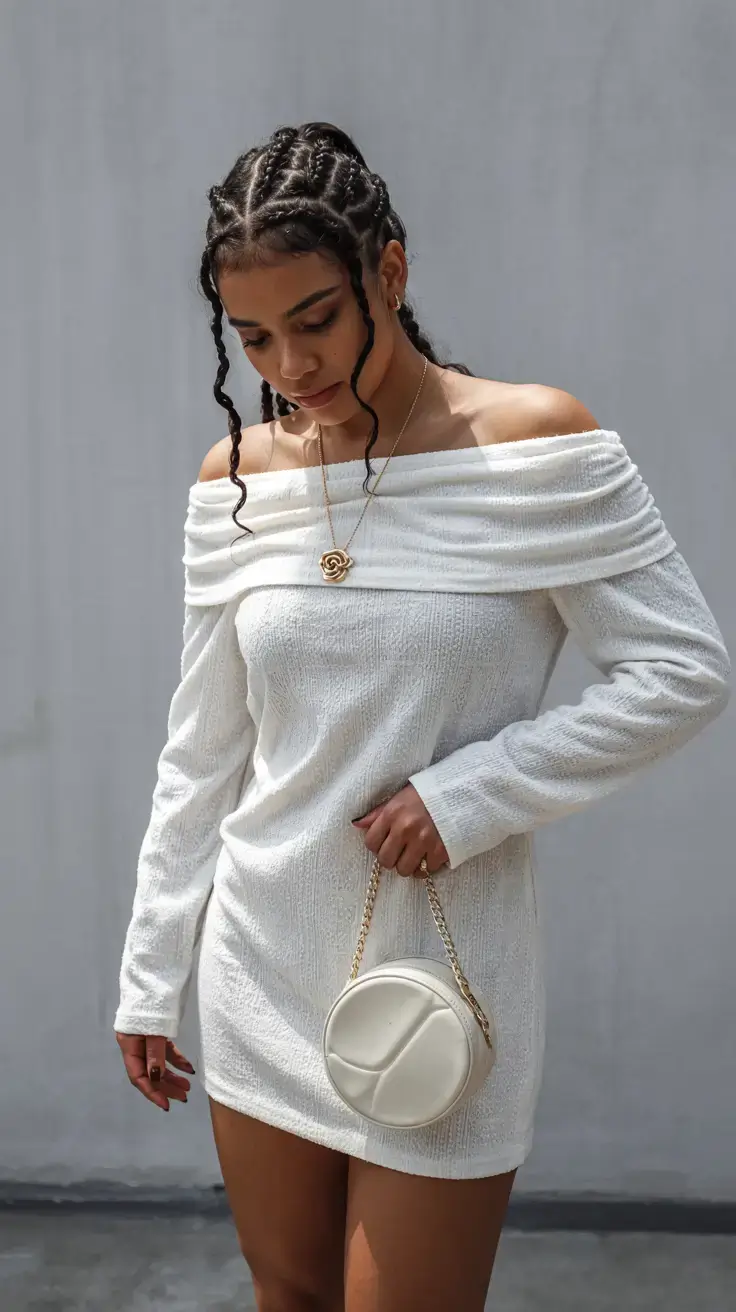summer outfits for Black women 2026 White Serenity Shoulder Edition