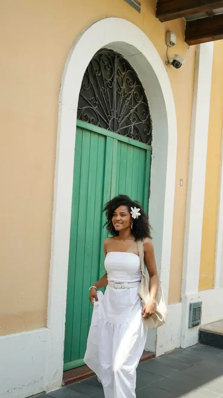 summer outfits for Black women 2026 Island Simplicity in White
