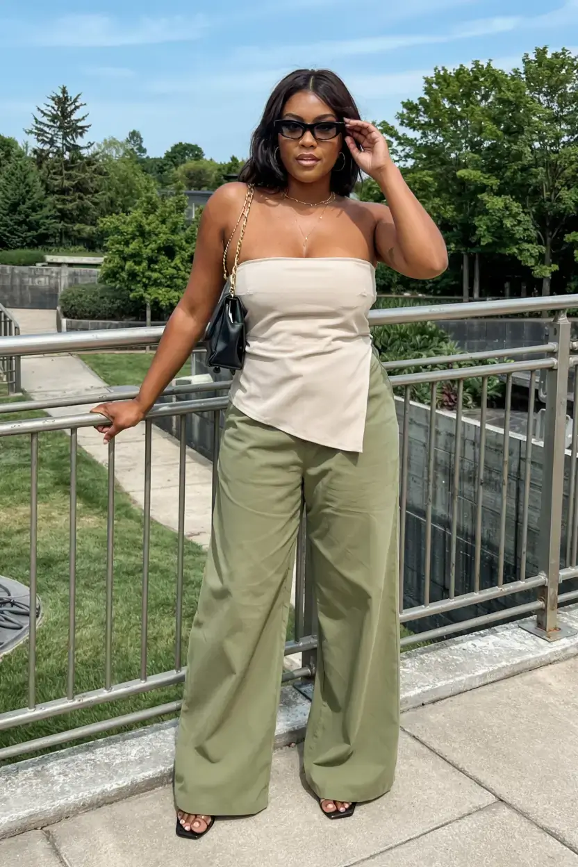 summer outfits for Black women 2026 Olive Calm and Neutral Poise