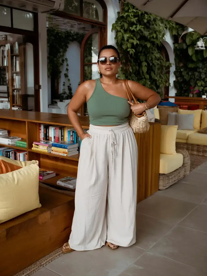 summer outfits for Black women 2026 Soft Green Resort Ease