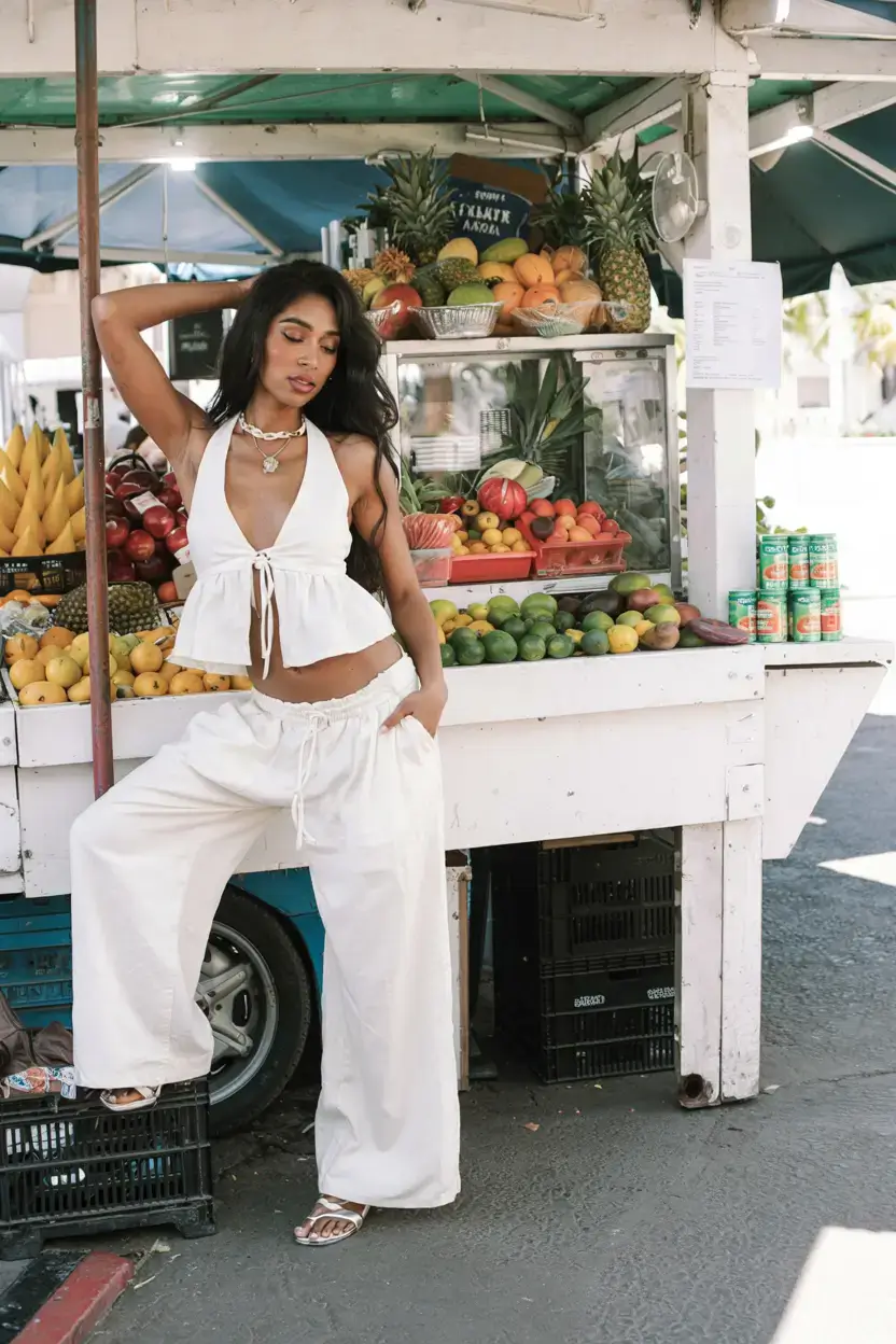 summer outfits for Black women 2026 Tropical Minimalism