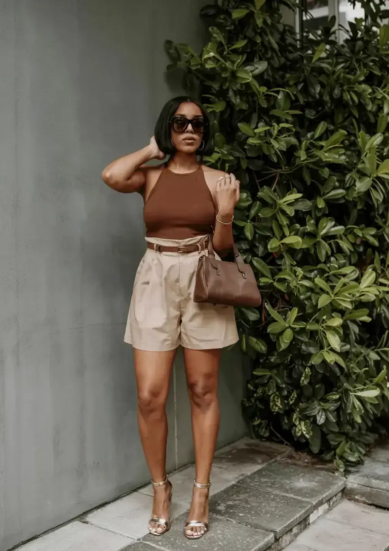 summer outfits for Black women 2026 Chocolate Chic in Motion