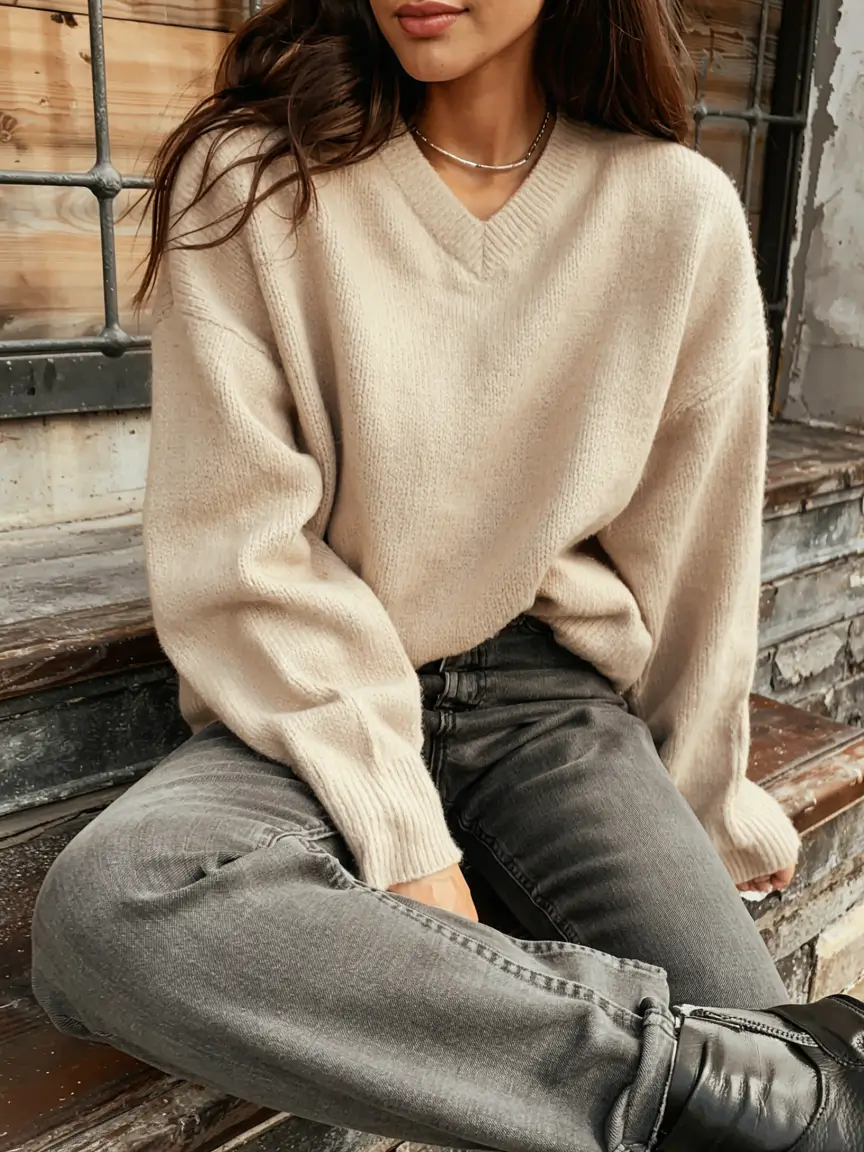 Sweater outfit inspiration 2026 Understated Chic With Muted Tones