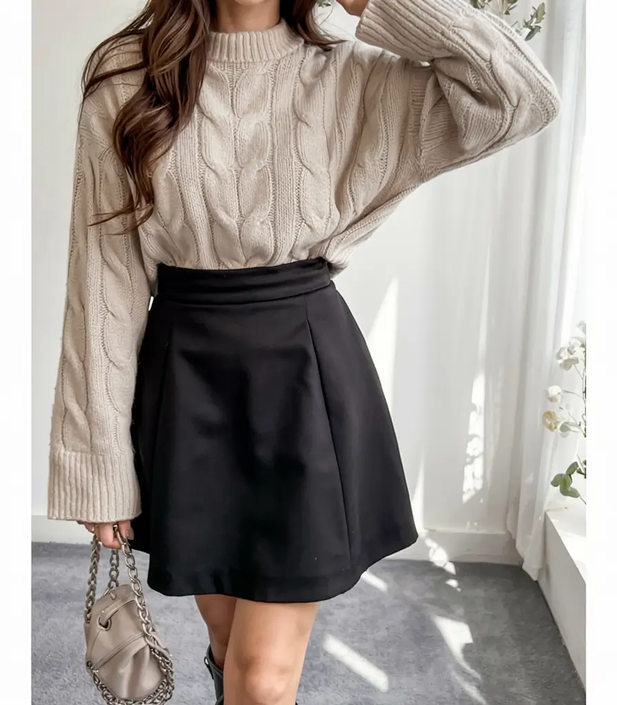 Sweater outfit inspiration 2026 Soft Knit Meets Modern Femininity