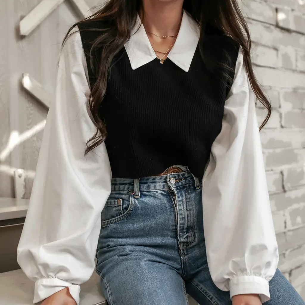 Sweater outfit inspiration 2026 Preppy Layers With a Fresh Twist