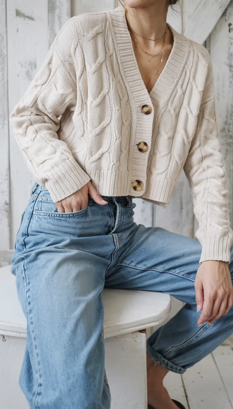 Sweater outfit inspiration 2026 Modern Cozy With a Cropped Twist