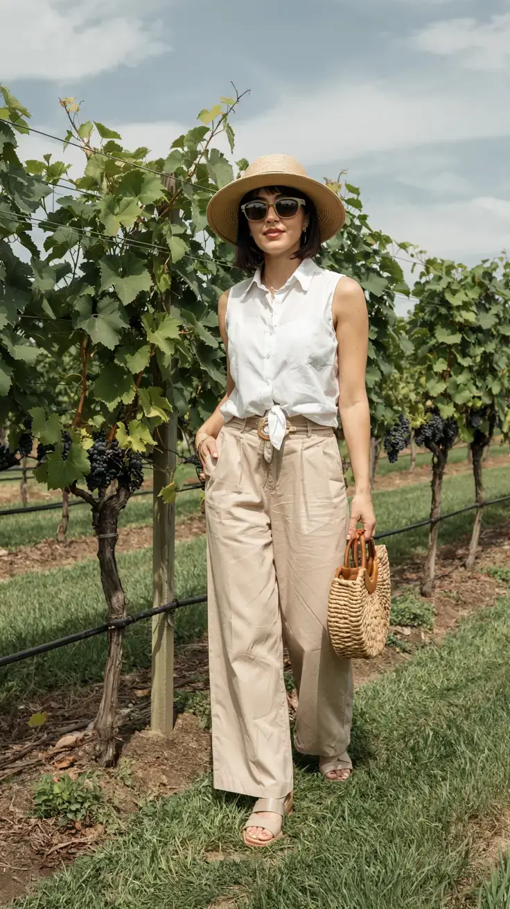 Travel outfit ideas 2026 Sunlit Vineyard Chic
